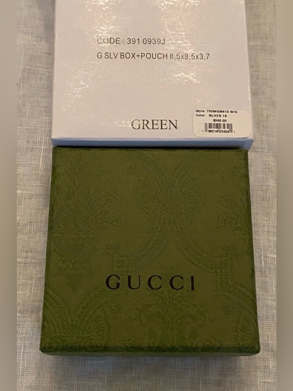 Gucci Interlocking Sterling Silver Green Enamel 9mm Ring It Sz 19 US 8.75  $360 - Picture 10 of 13